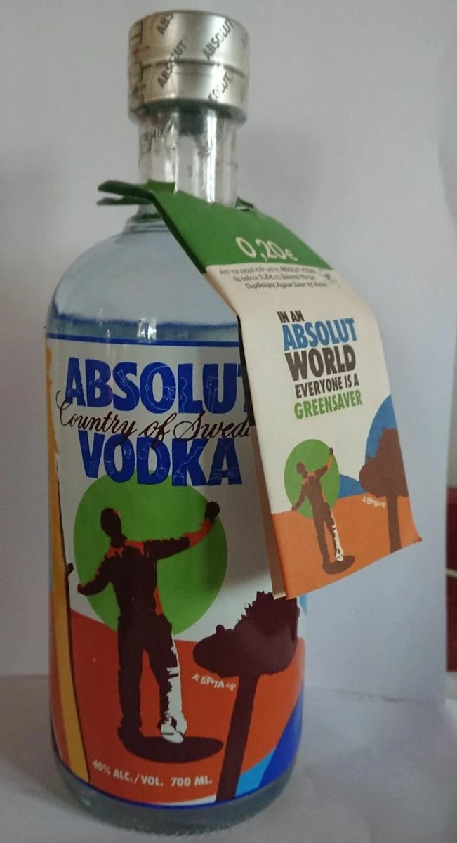 Vendora ABSOLUT VODKA GREENSAVER By K. BHTA ** ΣΦΡΑΓΙΣΜΕΝΗ ΣΥΣΚΕΥΑΣΙΑ / ΣΠΑΝΙΑ ΣΥΛΛΕΚΤΙΚΗ ΦΙΑΛΗ 2008 ΕΚΔΟΣΗ **